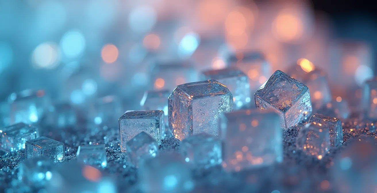 Macro shot showing the iterative refinement process of AI content generation