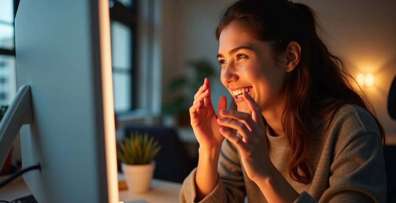 New user experiencing their first success moment with subscription service