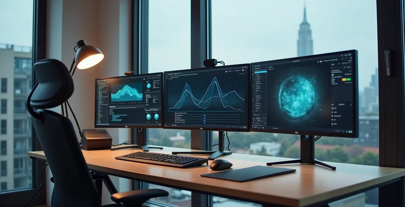 Distributed team collaborating through digital infrastructure during remote operations transition